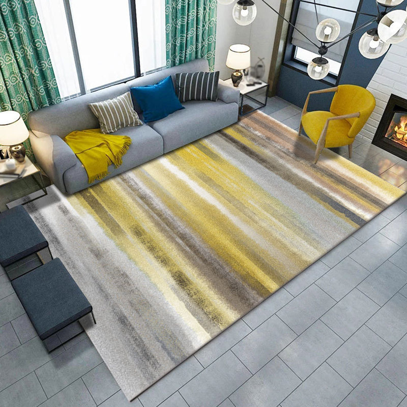 Lisslune | Multicolor Bedroom Carpet Industrial Abstract Rug Polyester Washable Non-Slip Backing Pet-Friendly Rug