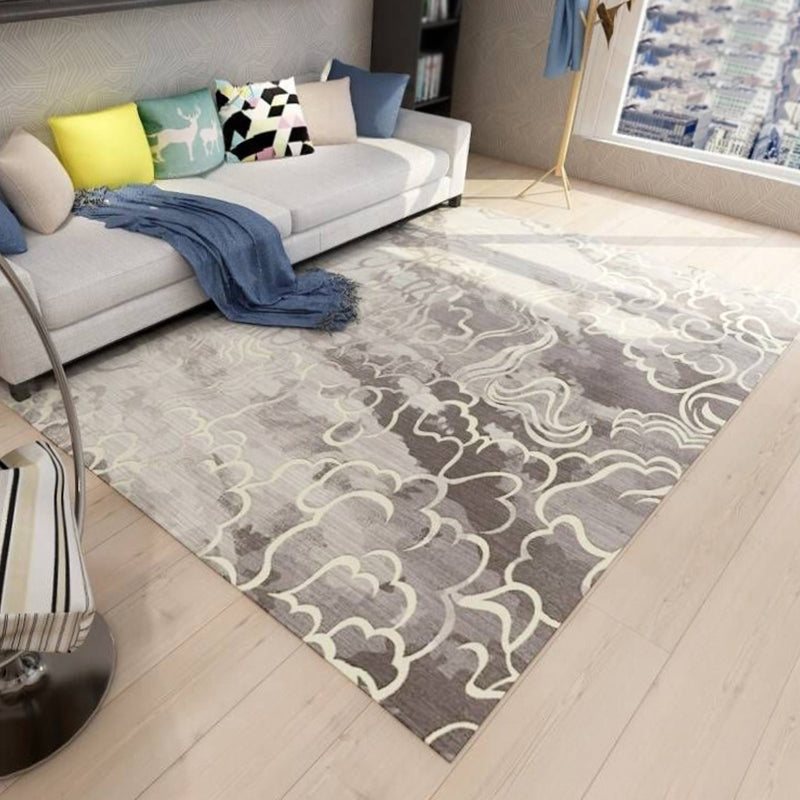 Lisslune | Multicolor Bedroom Carpet Industrial Abstract Rug Polyester Washable Non-Slip Backing Pet-Friendly Rug