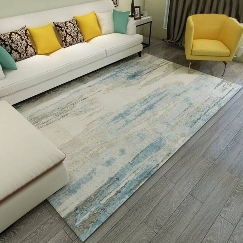 Lisslune | Multicolor Bedroom Carpet Industrial Abstract Rug Polyester Washable Non-Slip Backing Pet-Friendly Rug