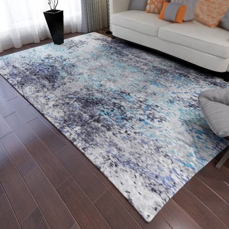 Lisslune | Multicolor Bedroom Carpet Industrial Abstract Rug Polyester Washable Non-Slip Backing Pet-Friendly Rug
