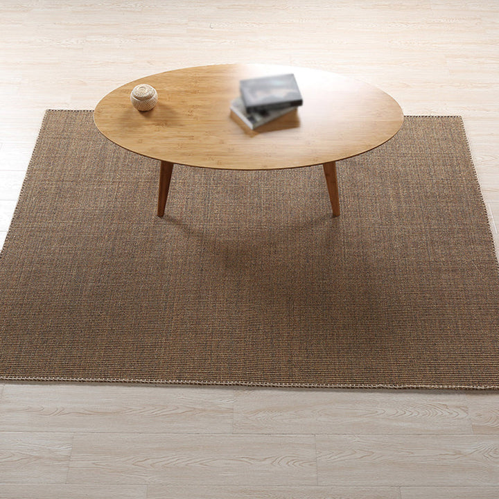 Lisslune | Brown Bedroom Rug Country Striped Pattern Rug Jute Washable Non-Slip Backing Pet Friendly Carpet