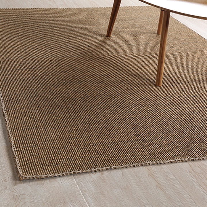 Lisslune | Brown Bedroom Rug Country Striped Pattern Rug Jute Washable Non-Slip Backing Pet Friendly Carpet