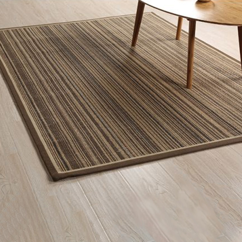 Lisslune | Brown Striped Pattern Rug Sisal Country Rug Pet Friendly Washable Non-Slip Rug for Living Room