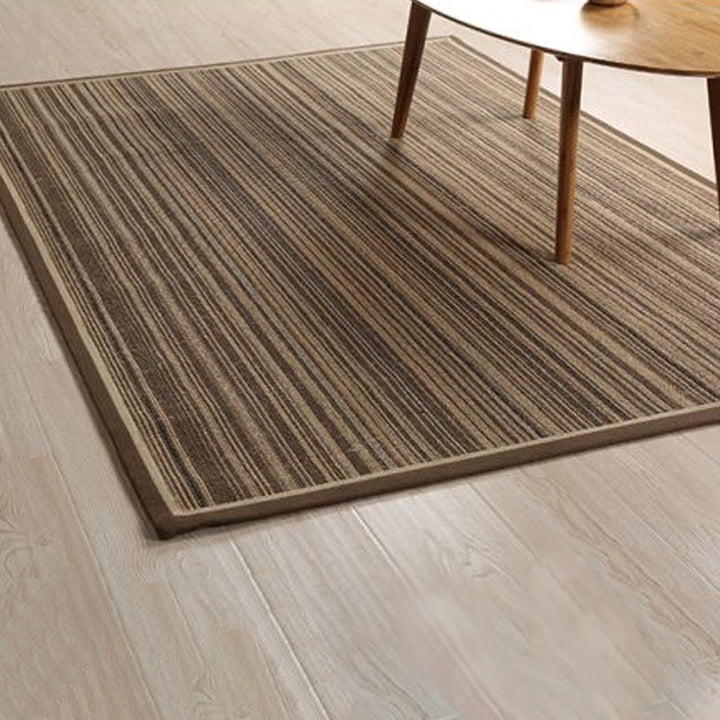 Lisslune | Brown Striped Pattern Rug Sisal Country Rug Pet Friendly Washable Non-Slip Rug for Living Room