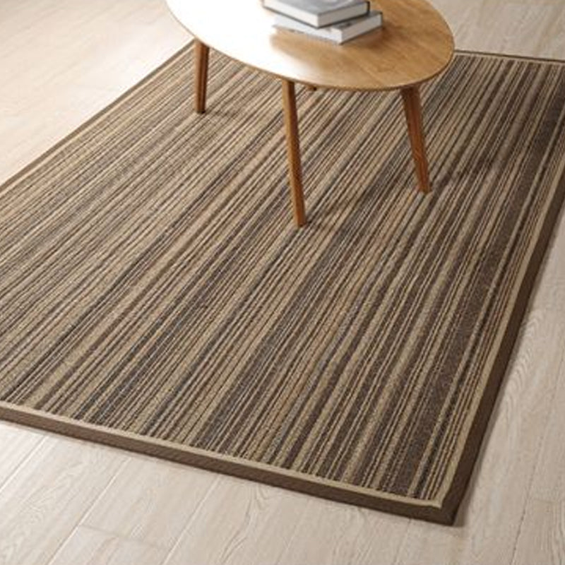 Lisslune | Brown Striped Pattern Rug Sisal Country Rug Pet Friendly Washable Non-Slip Rug for Living Room