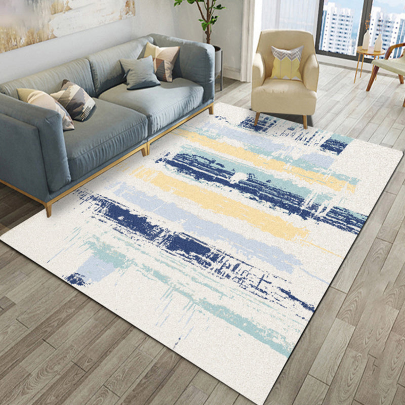 Lisslune | Multicolor Abstract Carpet Polyester Industrial Carpet Pet Friendly Washable Non-Slip Carpet for Bedroom