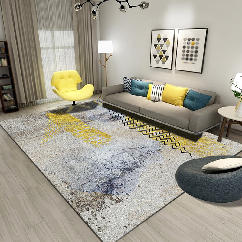 Lisslune | Creative Abstract Rug Multicolor Industrial Rug Polyester Pet Friendly Washable Non-Slip Carpet for Living Room
