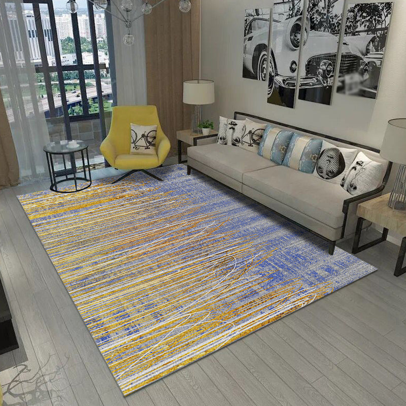 Lisslune | Creative Abstract Rug Multicolor Industrial Rug Polyester Pet Friendly Washable Non-Slip Carpet for Living Room