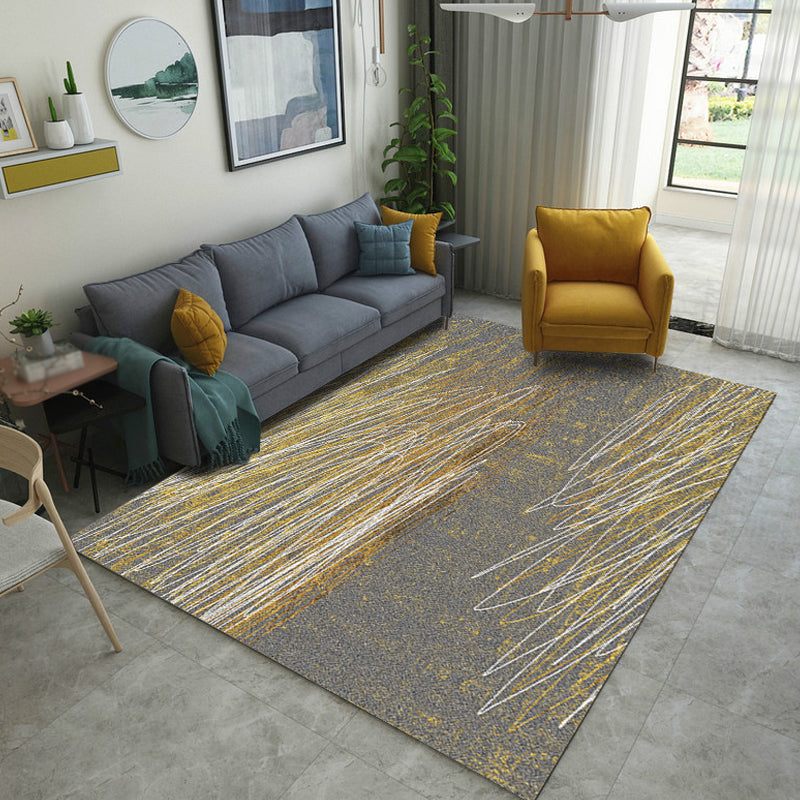 Lisslune | Creative Abstract Rug Multicolor Industrial Rug Polyester Pet Friendly Washable Non-Slip Carpet for Living Room