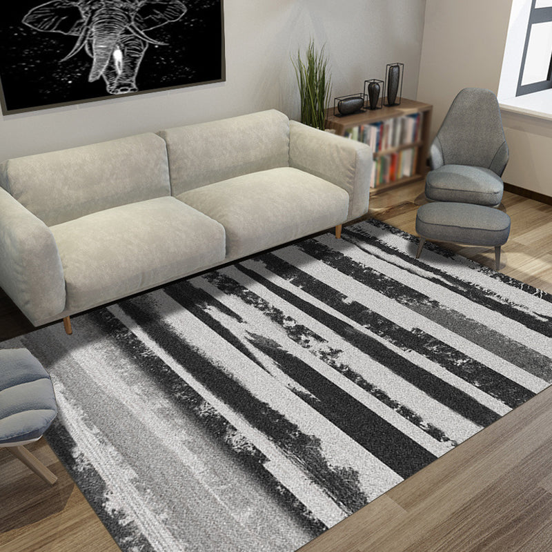 Lisslune | Creative Abstract Rug Multicolor Industrial Rug Polyester Pet Friendly Washable Non-Slip Carpet for Living Room