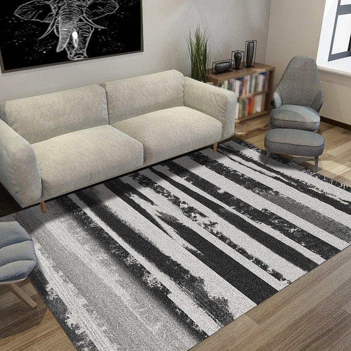 Lisslune | Creative Abstract Rug Multicolor Industrial Rug Polyester Pet Friendly Washable Non-Slip Carpet for Living Room