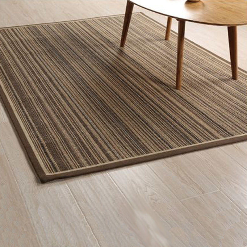 Lisslune | Rustic Striped Pattern Area Rug Brown Sisal Rug Non-Slip Pet-Friendly Washable Area Rug for Living Room