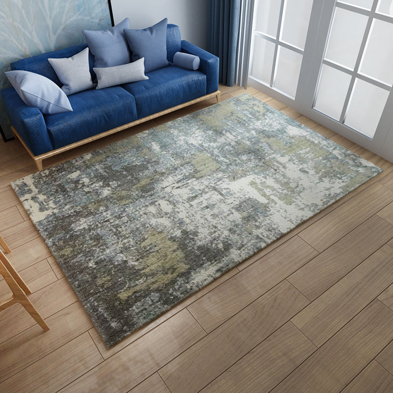 Lisslune | Multicolor Living Room Rug Industrial Abstract Rug Polyester Washable Non-Slip Back Pet-Friendly Rug