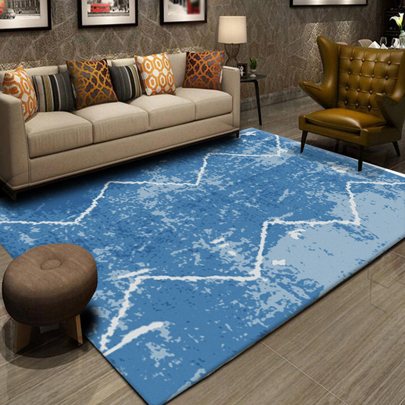 Lisslune | Multicolor Abstract Striped Pattern Carpet Polyester Industrial Carpet Pet Friendly Washable Non-Slip Rug for Living Room