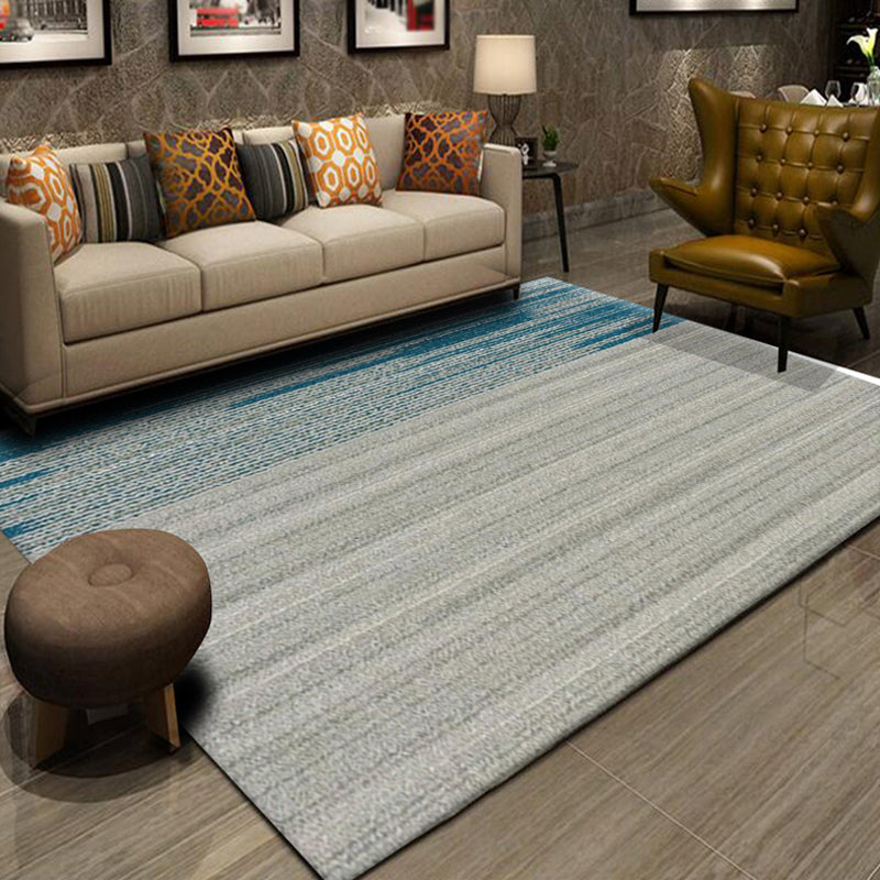 Lisslune | Multicolor Abstract Striped Pattern Carpet Polyester Industrial Carpet Pet Friendly Washable Non-Slip Rug for Living Room
