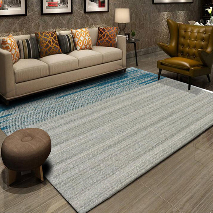 Lisslune | Multicolor Abstract Striped Pattern Carpet Polyester Industrial Carpet Pet Friendly Washable Non-Slip Rug for Living Room