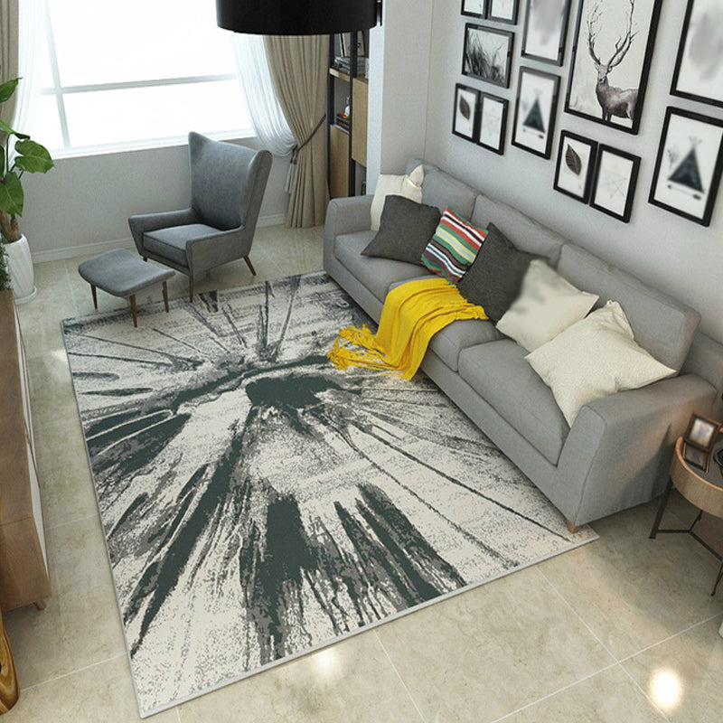 Lisslune | Multicolor Living Room Rug Industrial Watercolor Pattern Rug Polyester Washable Non-Slip Backing Pet-Friendly Rug