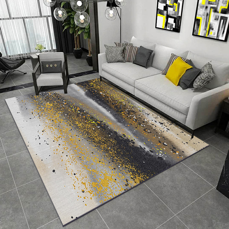 Lisslune | Industrial Abstract Floor Rug Multicolor Polyester Rug Non-Slip Pet Friendly Washable Area Rug for Bedroom