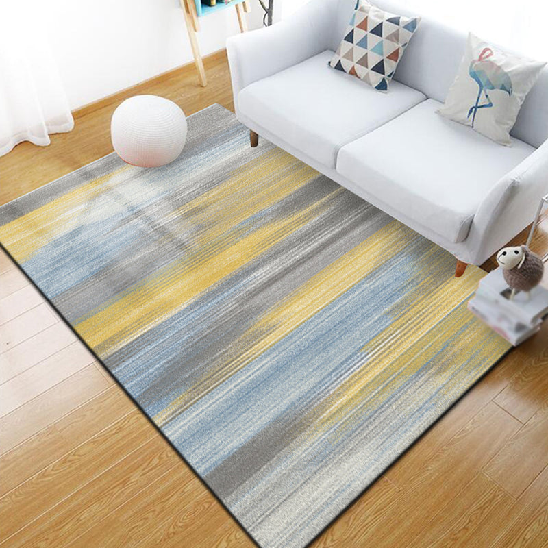 Lisslune | Funky Abstract Geometric Pattern Rug Multicolor Industrial Rug Polyester Pet-Friendly Washable Non-Slip Area Rug for Bedroom