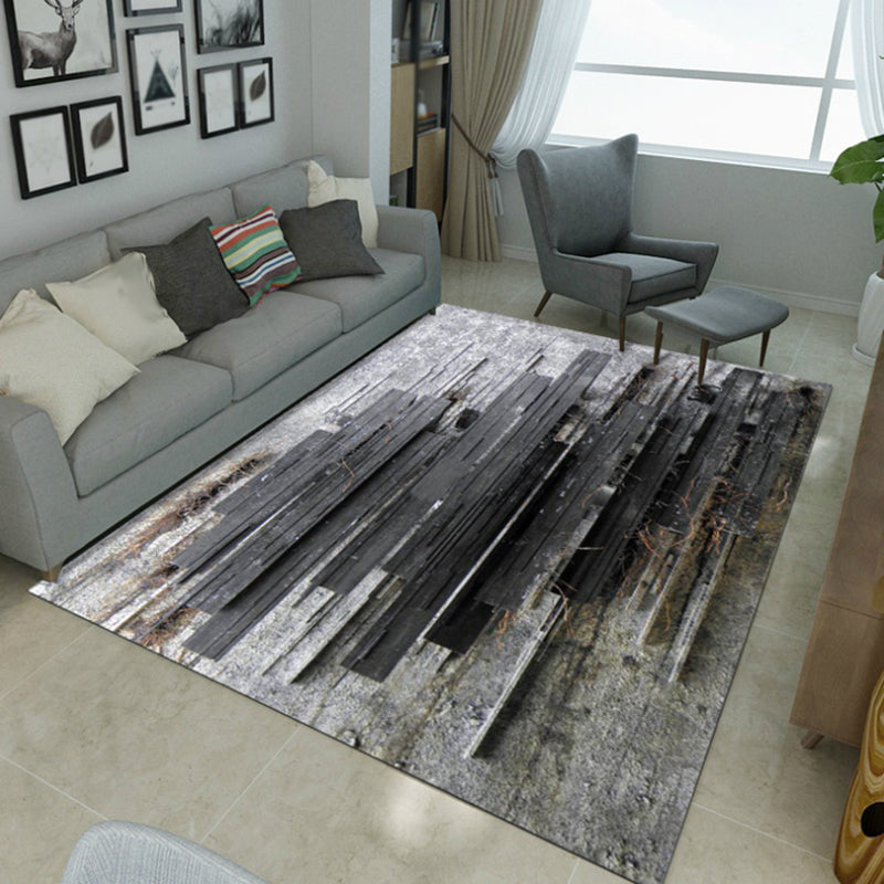 Lisslune | Funky Abstract Geometric Pattern Rug Multicolor Industrial Rug Polyester Pet-Friendly Washable Non-Slip Area Rug for Bedroom