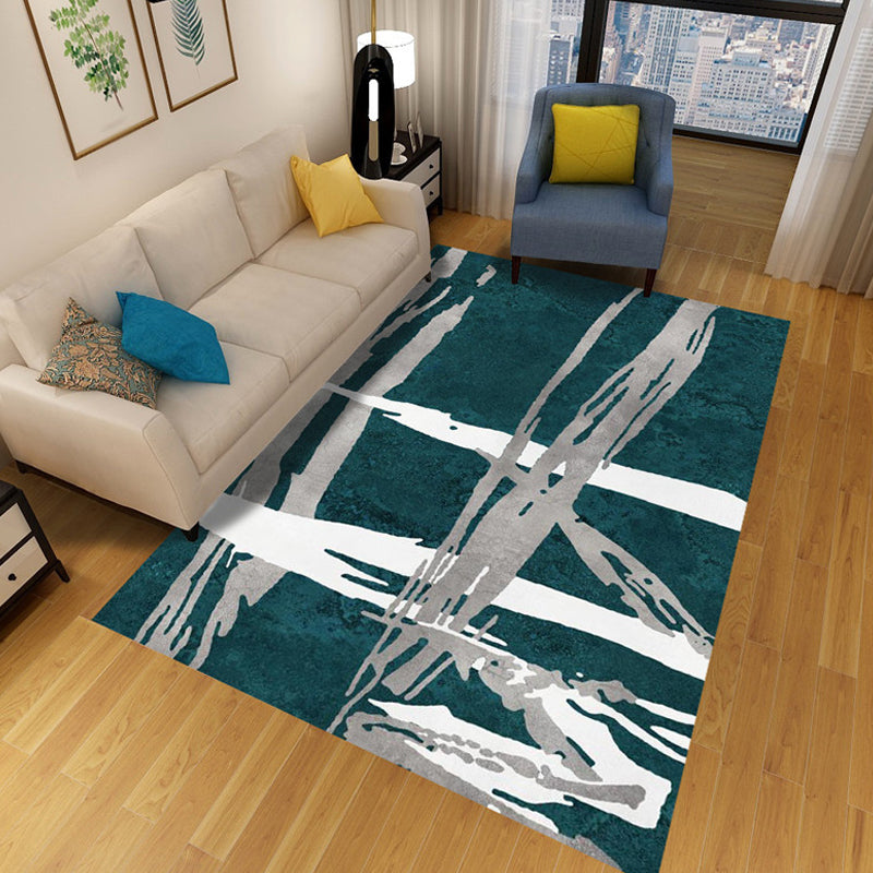 Lisslune | Multicolor Abstract Carpet Polyester Industrial Carpet Pet Friendly Washable Non-Slip Rug for Living Room