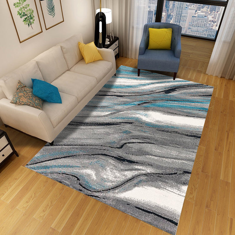 Lisslune | Multicolor Abstract Carpet Polyester Industrial Carpet Pet Friendly Washable Non-Slip Rug for Living Room