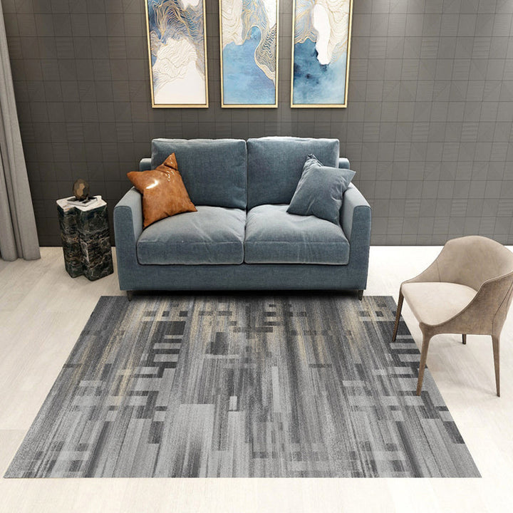 Lisslune | Multicolor Abstract Carpet Polyester Industrial Carpet Pet Friendly Washable Non-Slip Rug for Living Room