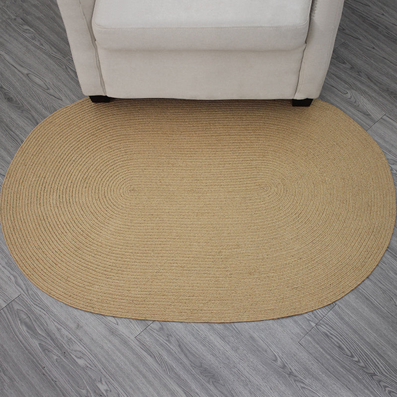 Lisslune | Brown Solid Color Rug Sisal Country Rug Pet Friendly Washable Non-Slip Rug for Bedroom