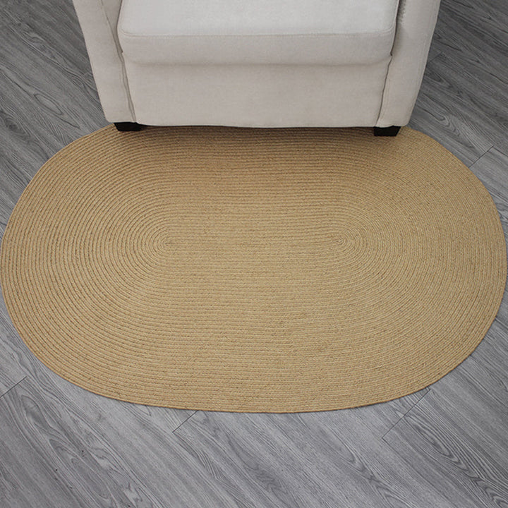 Lisslune | Brown Solid Color Rug Sisal Country Rug Pet Friendly Washable Non-Slip Rug for Bedroom
