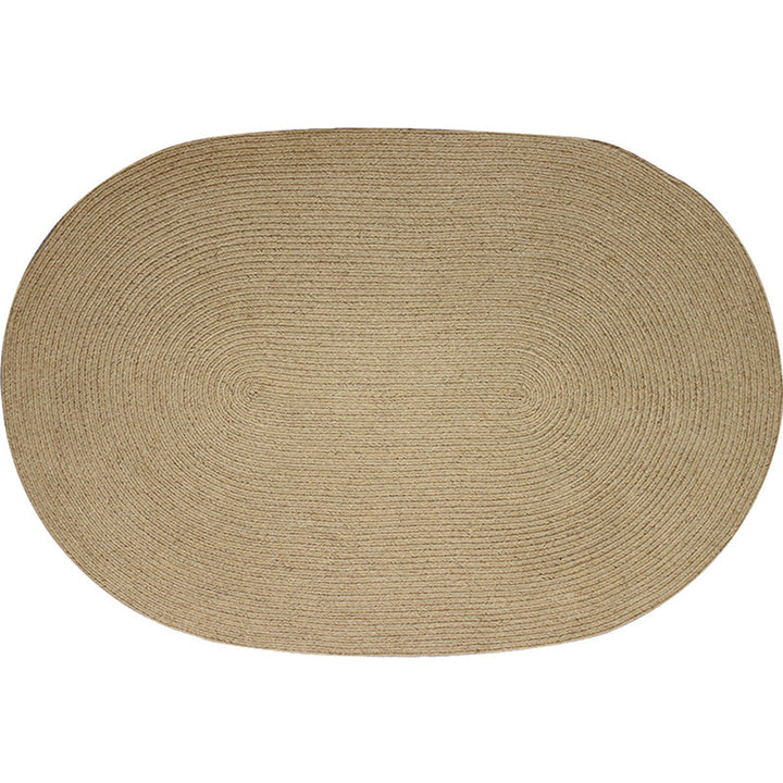 Lisslune | Brown Solid Color Rug Sisal Country Rug Pet Friendly Washable Non-Slip Rug for Bedroom