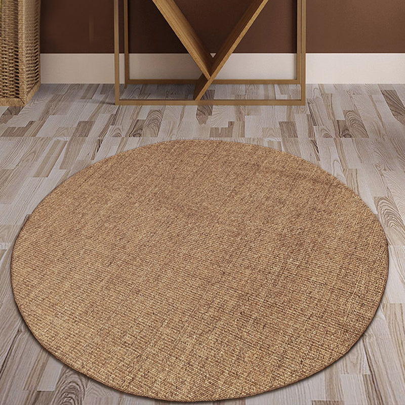 Lisslune | Brown Living Room Rug Rustic Circle Pattern Rug Sisal Washable Non-Slip Backing Pet-Friendly Rug