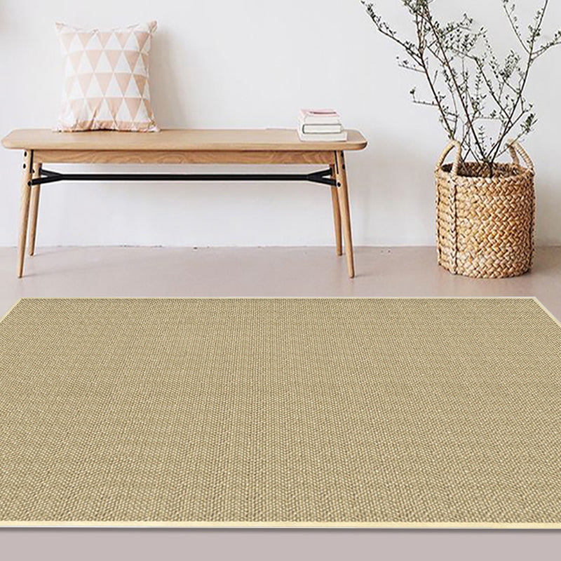 Lisslune | Brown Living Room Rug Rustic Solid Color Rug Sisal Washable Non-Slip Back Pet-Friendly Rug