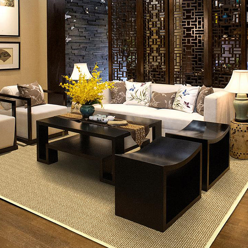 Lisslune | Brown Living Room Rug Rustic Solid Color Rug Sisal Washable Non-Slip Back Pet-Friendly Rug