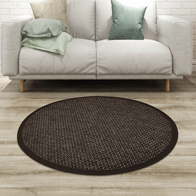 Lisslune | Country Solid Color Area Rug Black Jute Rug Non-Slip Pet Friendly Washable Area Rug for Study