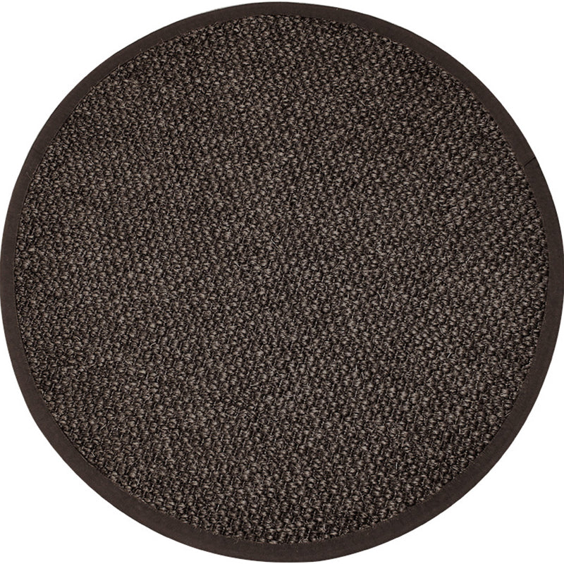 Lisslune | Country Solid Color Area Rug Black Jute Rug Non-Slip Pet Friendly Washable Area Rug for Study