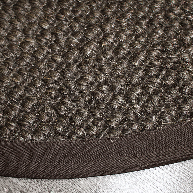 Lisslune | Country Solid Color Area Rug Black Jute Rug Non-Slip Pet Friendly Washable Area Rug for Study