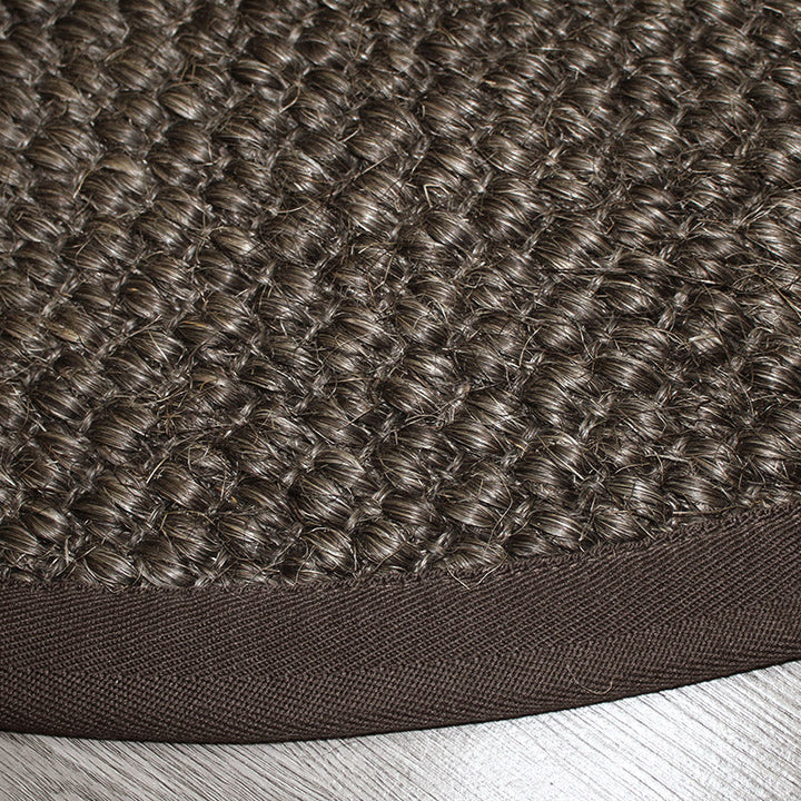 Lisslune | Country Solid Color Area Rug Black Jute Rug Non-Slip Pet Friendly Washable Area Rug for Study