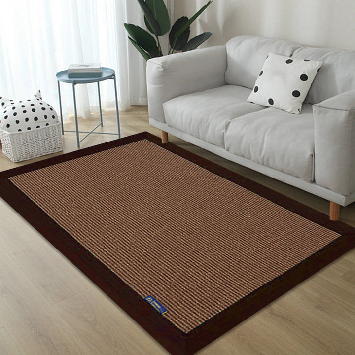 Lisslune | Casual Plain Rug Brown Country Rug Jute Pet-Friendly Washable Non-Slip Rug for Decoration