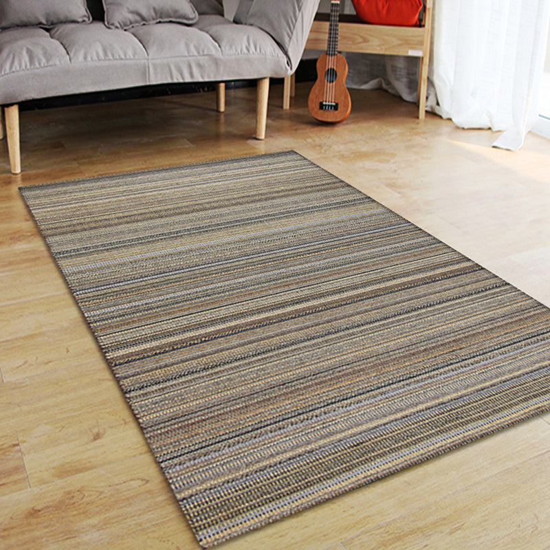 Lisslune | Outskirts Striped Pattern Carpet Brown Jute Carpet Non-Slip Pet Friendly Washable Area Rug for Study