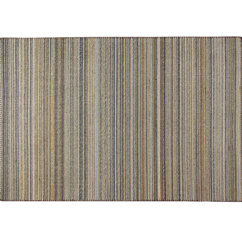 Lisslune | Outskirts Striped Pattern Carpet Brown Jute Carpet Non-Slip Pet Friendly Washable Area Rug for Study