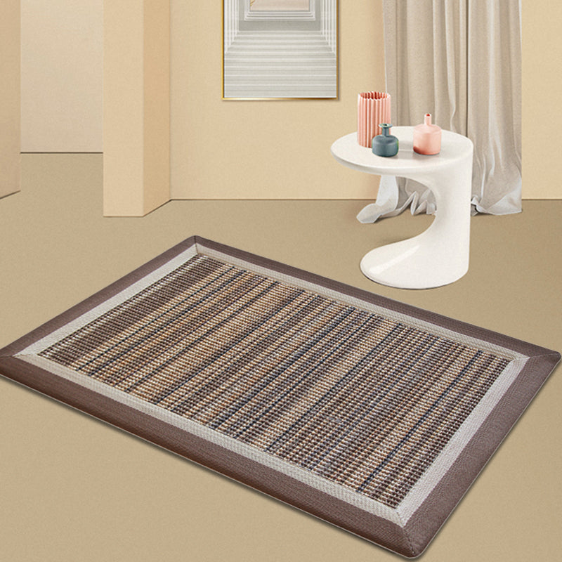 Lisslune | Brown Living Room Rug Rustic Striped Pattern Rug Sisal Washable Non-Slip Backing Pet-Friendly Rug