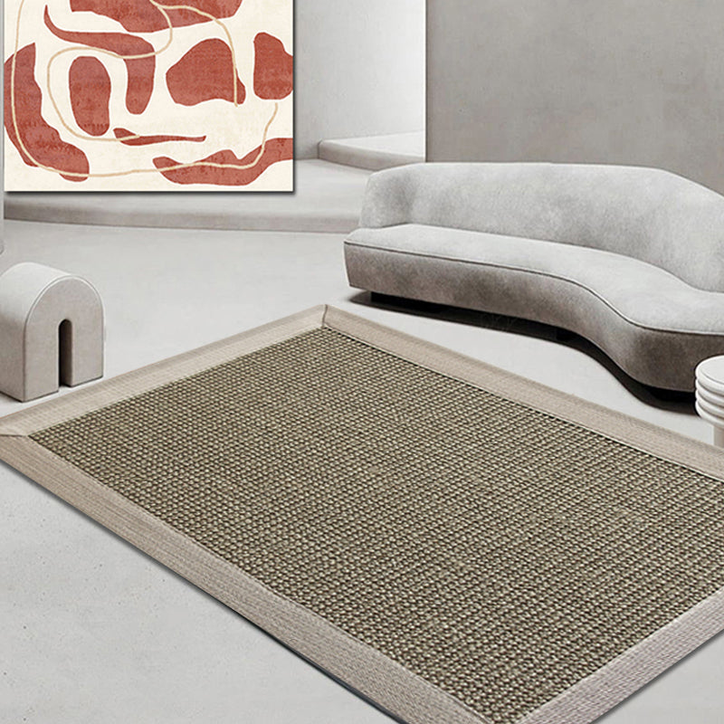 Lisslune | Gray Living Room Rug Rustic Solid Rug Sisal Washable Non-Slip Backing Pet-Friendly Rug