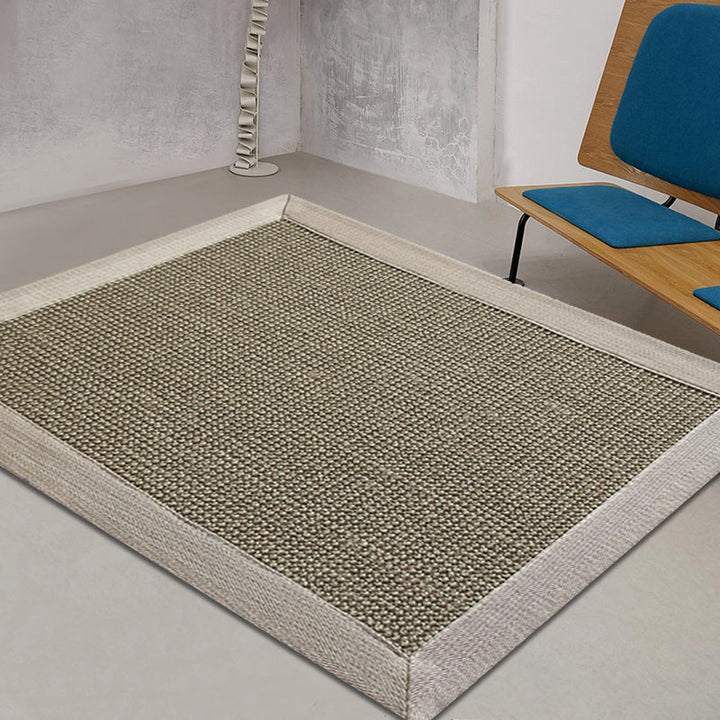 Lisslune | Gray Living Room Rug Rustic Solid Rug Sisal Washable Non-Slip Backing Pet-Friendly Rug