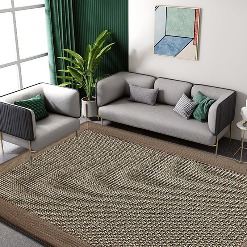 Lisslune | Country Plain Carpet Brown Jute Carpet Non-slip Pet Friendly Washable Carpet for Study