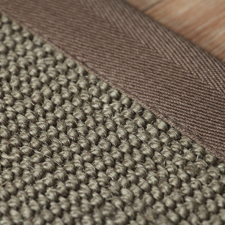 Lisslune | Country Plain Carpet Brown Jute Carpet Non-slip Pet Friendly Washable Carpet for Study