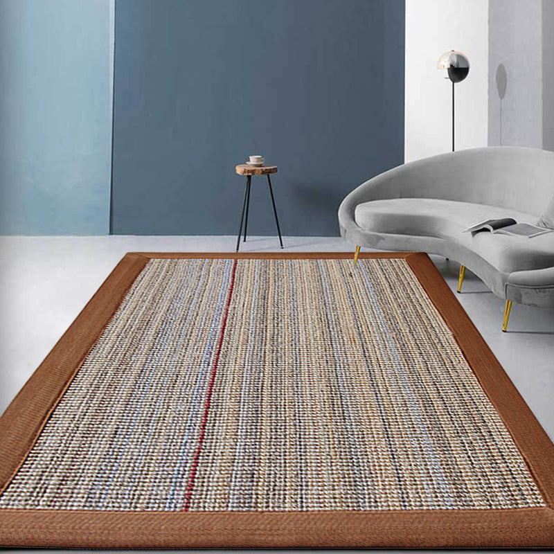 Lisslune | Brown Solid Color Rug Sisal Country Rug Pet Friendly Washable Non-Slip Rug for Bedroom