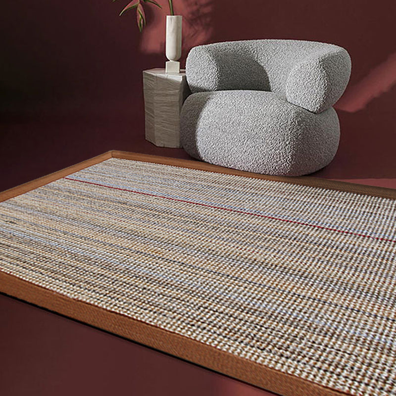 Lisslune | Brown Solid Color Rug Sisal Country Rug Pet Friendly Washable Non-Slip Rug for Bedroom