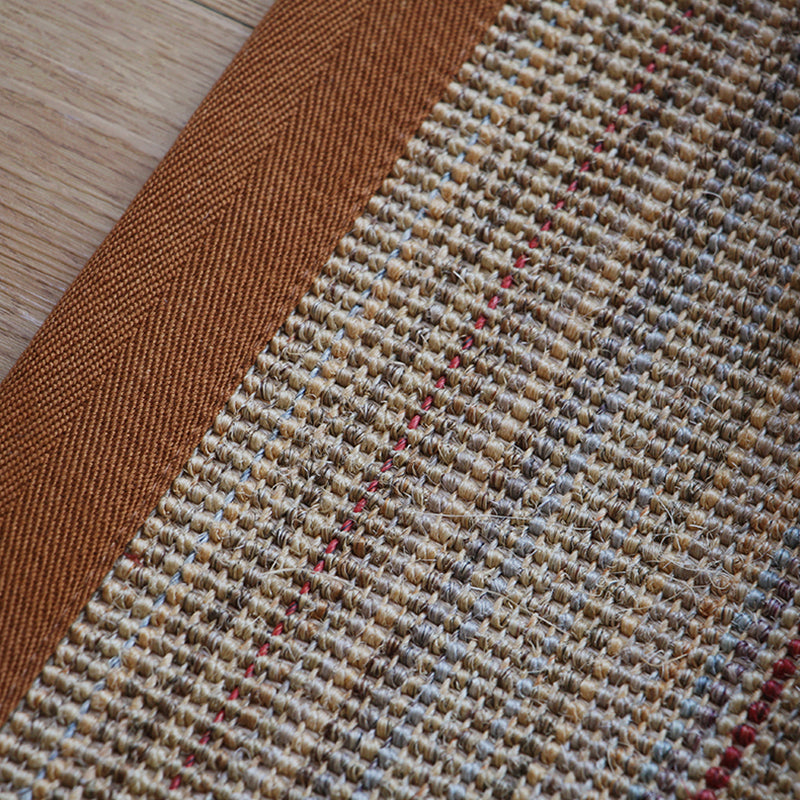 Lisslune | Brown Solid Color Rug Sisal Country Rug Pet Friendly Washable Non-Slip Rug for Bedroom