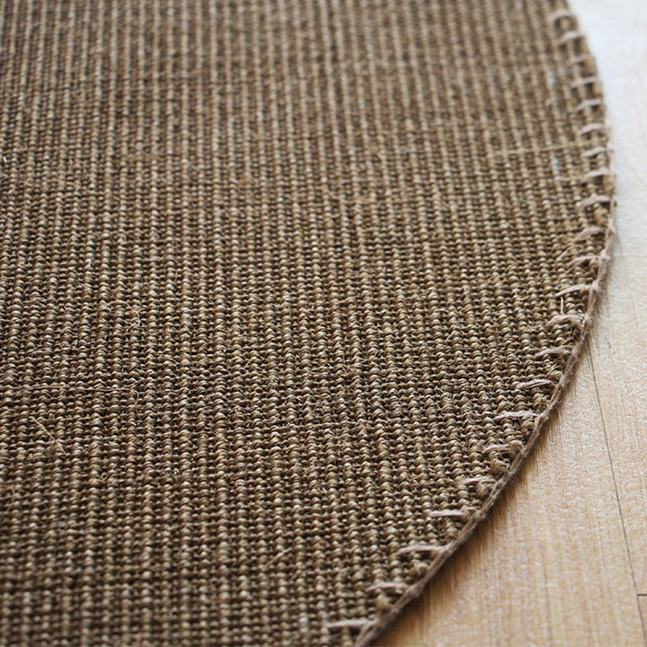 Lisslune | Brown Living Room Rug Rustic Solid Color Rug Sisal Washable Non-Slip Back Pet-Friendly Rug
