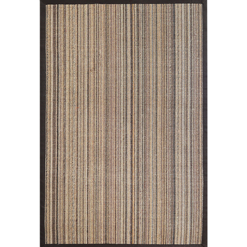 Lisslune | Brown Striped Pattern Rug Sisal Rustic Rug Pet Friendly Washable Non-Slip Rug for the Bedroom